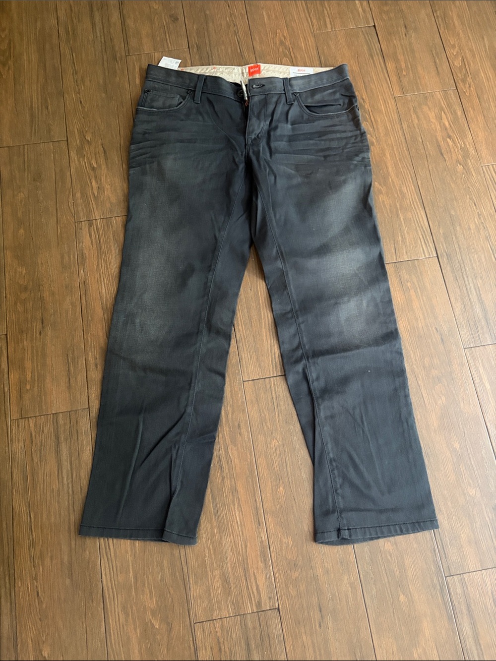 Hugo Boss Men's Black Washed Regular fit -dark grey Vintage